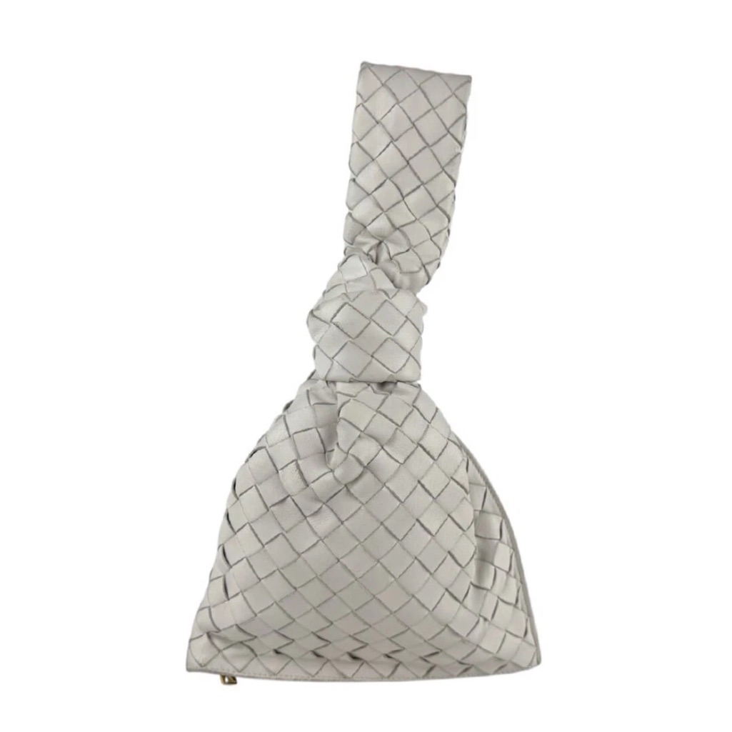 Bottega Veneta White Woven Clutch